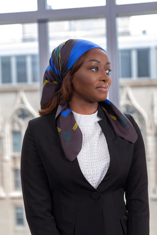 Scarves , imprinted Mayo Clinic logo